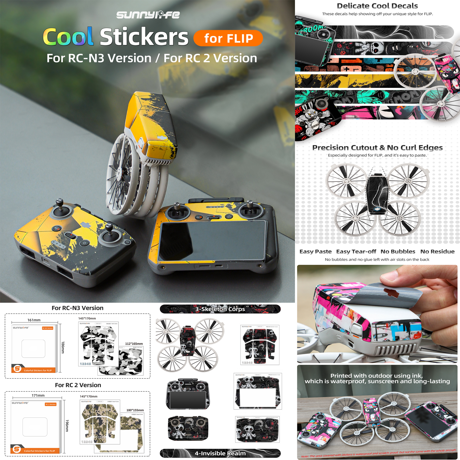 Drone Kit Waterproof - Sunnylife Sticker Kit for DJI Flip